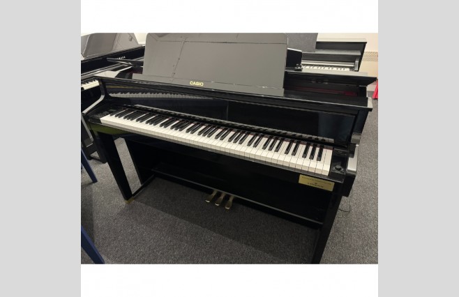 Casio GP500 Upright Piano | Polished Ebony Finish | UK Delivery In Days | Warranty | P/X | Finance Options | Includes Stool, Headphones | Used | Serial Number 938BDC564002512 - Image 1